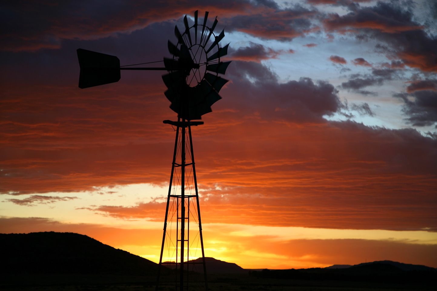 windmill at dusk