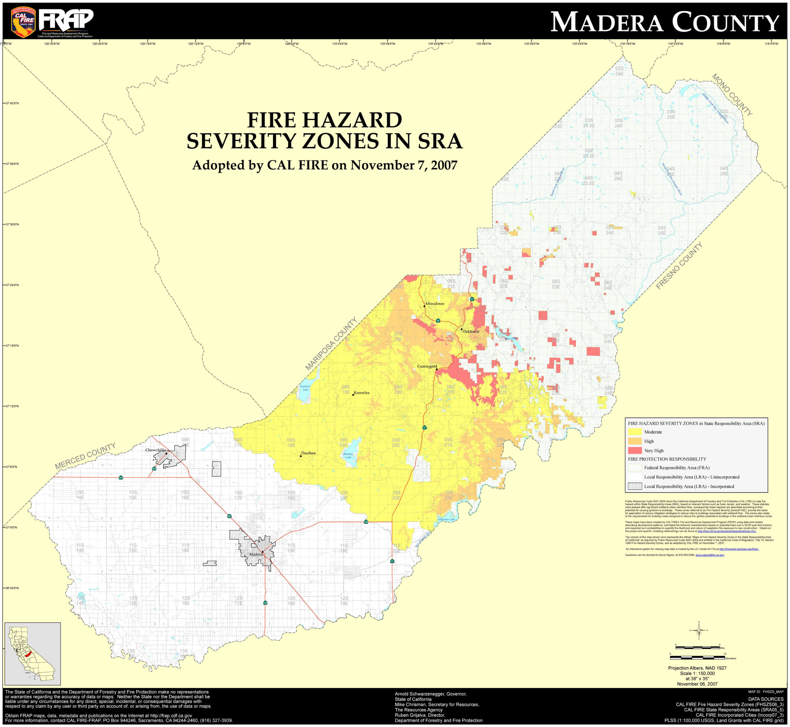Fire Hazard Severity Zone Map from Cal Fire